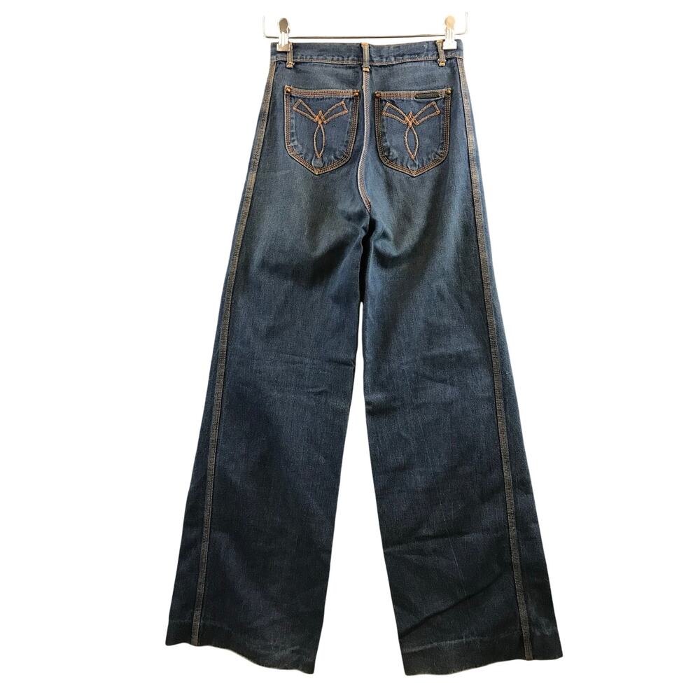Vintage 70s Pentimento Flare Bell Bottom High Waist Denim Jeans size waist 26